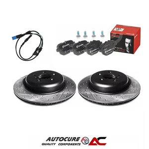 FOR BMW 5 SERIES 520D M SPORT MK7 G30 REAR DRILLED & GROOVED DISCS & BREMBO PADS - Picture 1 of 1