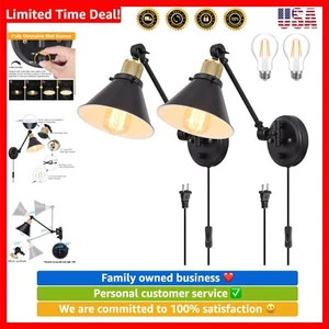 Wall Plug in, Dimmable Wall s Swing Arm Wall Lights with Plug in Cord, Wall M... - Picture 1 of 8