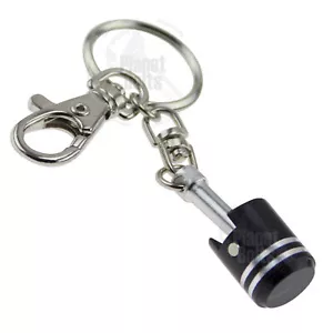 Black 1x Key Chain Ring Engine Holder Moto Join Mini Piston CNC Aluminum - Bild 1 von 2