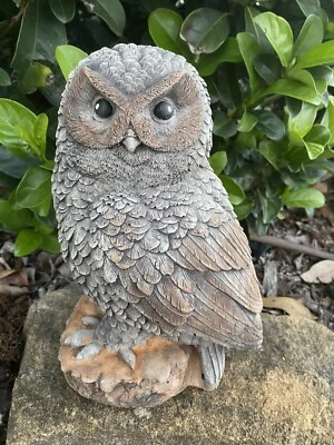 Owl Statue Ornament Animal Concrete Garden Australian Made - image 1 of 4