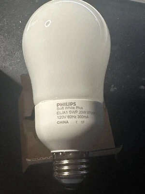 PHILIPS  20W 120V A21 CFL, Soft White - Image 1 of 4