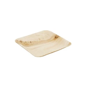 200 Assiettes en feuille de palmier 15x15 cm Carré Bio Jetable Catering Foodtruc - Bild 1 von 1