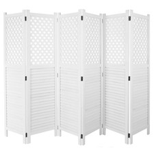 Paravento divisore separè HWC-A84 6 pannelli 245x170cm bianco