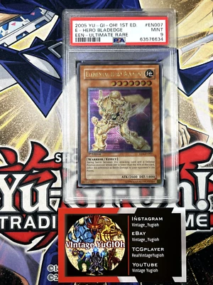 Yugioh PSA 9 Elemental Hero Bladedge EEN-EN007 1st Edition Ultimate Rare - Image 1 of 4