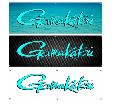 GAMAKATSU HOOKS LURES FISHING BANNER BASS BOAT MAN CAVE DECAL STICKER GRAPHIC