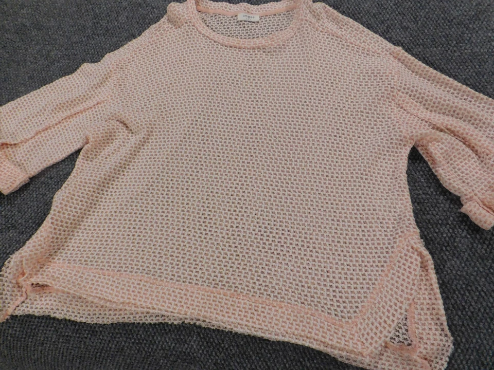 Umgee Womens Sweater Large Pink Pullover stretch loose mesh - Image 1 of 4