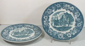 Shenango China Restaurant Ware Set Of 2 Teal Dessert Plates 6 inch New Castle PA - Picture 1 of 5