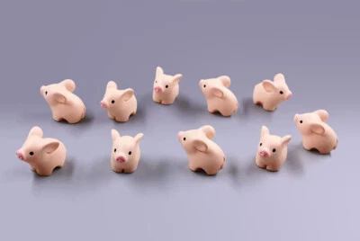 Mini estatuilla de resina de jardín de hadas miniatura de cerdito de 10 piezas regalos Foto 1 de 2
