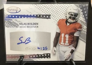 2025 SAGE Aspire plata autógrafo novato Silas Bolden 4/25 Vikings - Imagen 1 de 1