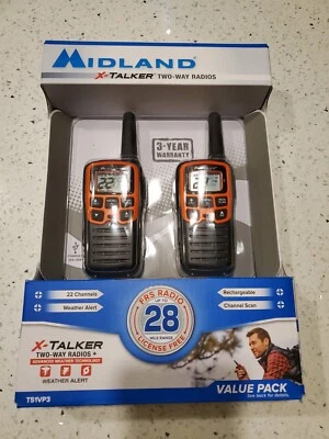 L@@K *NEW*Midland X-Talker T51VP3 Two-Way Radio WALKIE TALKIE 2-Pk Rechargeable  - Image 1 of 4