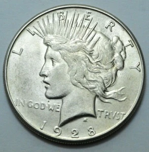 1928-S Peace Dollar Silver Coin, $1.00,Rare Key Date Uncertified Coin - Picture 1 of 5