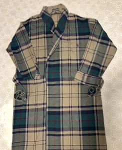Vintage 90s Nautica Tartan Plaid Bath/Lounge Robe Men's OS 100% Cotton 6764 READ - Picture 1 of 10