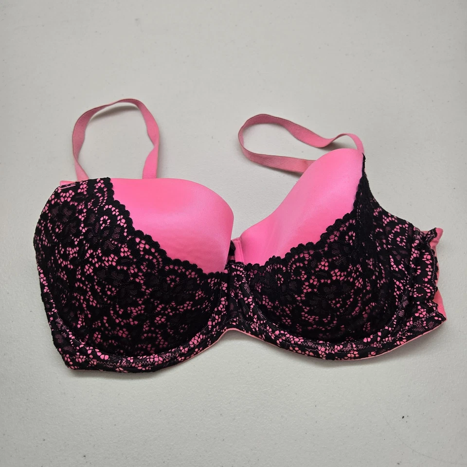 Sujetador Victoria's Secret ROSA Mujer 36DD Rosa Caliente Encaje Balconette Con Aros Foto 1 de 4