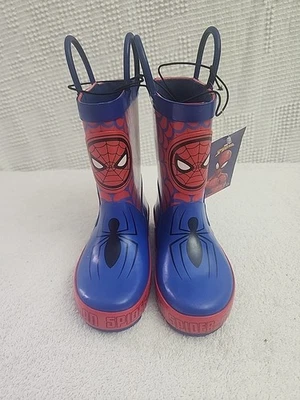 MARVEL SPIDERMAN Toddler Boy's  RAIN BOOTS Waterproof New Style Size 7-8 - Image 1 of 4