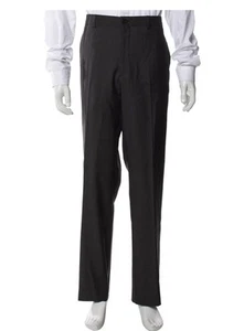 Etro Men’s Grey Dress Pants Size US 38 10.75x32.5 Slit Pockets Wool Blend Feel - Picture 1 of 2