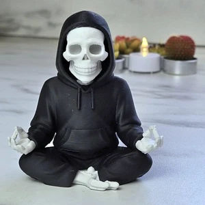  Zen to the Bone Skeleton Statue – 3D Printed Gothic Meditation Decor  - Picture 1 of 7