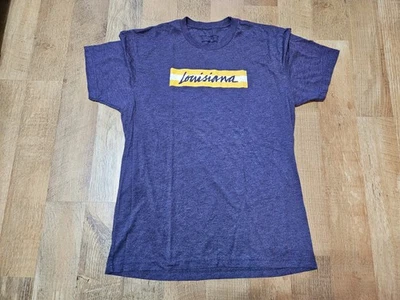Camiseta Sweet Baton Rouge Hombre Mediana Luisiana Morada y Dorada Hecha en USA Foto 1 de 4