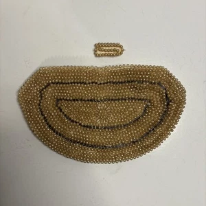 VTG 60s La Regale Clutch Womens S Faux Pearl Beaded Floral Cocktail Purse Japan - Picture 1 of 14