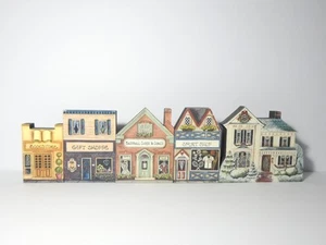 Brandywine Woodcrafts Shelf Sitters Sport Baseball Shoppe Block Houses -Lot of 5 - Picture 1 of 10