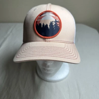 Columbia Baseball Hat Sunset Patch Snapback Mesh Back Orange Nature Outdoors - Image 1 of 4
