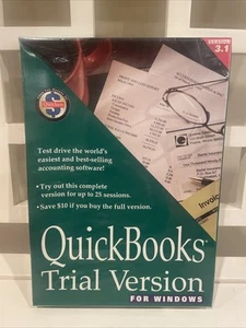 Vintage Microsoft Windows QuickBooks Version 3.1 Trial Version Sealed New - Picture 1 of 7
