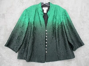 JR Nites Jacket Womens 24W Ombre Textured Pearl Button Iridescent Evening Event - Picture 1 of 10