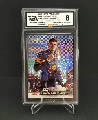2024 TOPPS PADDOCK PASS FORMULA 1 CHROME-X-FRACTOR #51 MAX VERSTAPPEN TGA 8 - Image 1 of 2
