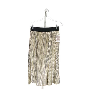 Lularoe Gold Metallic Striped Skirt - Picture 1 of 4