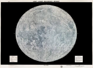 Vintage Moon Poster 1960's USAF Lunar Map Print Wall Art Retro Space Decor - Picture 1 of 1