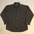 Chaps Teen Boys Striped Black/White Long Sleeve Button Up Shirt Sz XL 18/20 EUC