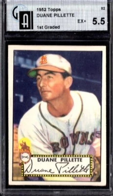 1952 Topps # 82 Duane Pillette St. Louis Browns Graded Card GAI 5.5 - Image 1 of 2