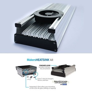 6 in MakersLED DIY aluminum heatsink kit :t Slot mounting Makers LED heat sink 