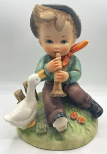 Original Arnart Creation Erich Stauffer Boy Playing Horn Figurine - Picture 1 of 7