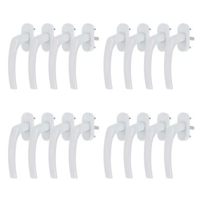 KJ-VERTRIEB 16 x Alu Fenstergriff in Weiß RAL 9016 - Stiftlänge 35mm