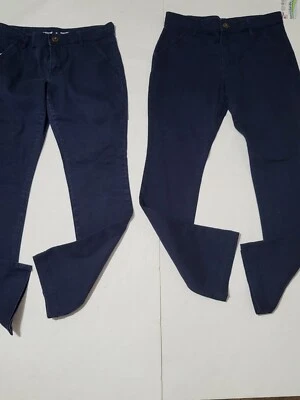 Old Navy BootcutSize 14,蓝色裤子校服,调整腰围两双  — 第 1/4 张图片