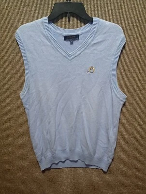Bobby Jones Players Men's L Blue Golf Sweater Vest Embroidered Cotton  - Image 1 of 4