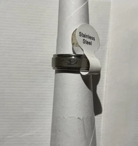 Stainless Steel Rotating Band Ring Anti Anxiety Fidget Unisex Large Tribal Symb - Picture 1 of 3