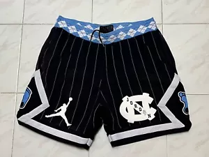 Air Jordan UNC North Carolina Tar Heels Black Shorts Rare Men XL Sample - Picture 1 of 7