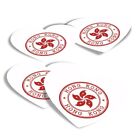 4x Heart Stickers - Hong Kong Chinese Flag Travel Asia #5675