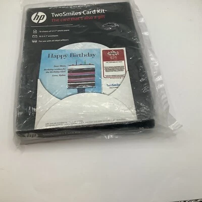 HP Two Smiles Card Kit; 10 Sheets of 5x7 Photo Paper and Envelopes ( Never Open) - Image 1 of 4