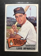 Luis Aparicio 1965 Topps Vintage Baseball Card #410 NICE! Baltimore Orioles
