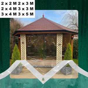 Clear Tarpaulin 420 g/m² PVC Waterproof Heavy Duty Clear PVC Tarp With Eyelets - Picture 1 of 16