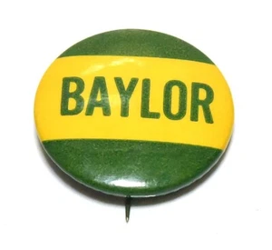 VINTAGE BAYLOR FOOTBALL BOOSTER BUTTON PIN BACK - Picture 1 of 3