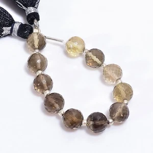 Cuentas facetadas de cuarzo ahumado natural forma redonda 8X8 mm hilo 4" E-2896 - Imagen 1 de 1