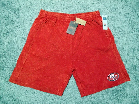 Mitchell & Ness NFL San Francisco 49ers 80's Logo Acid Wash Red Shorts sz L Cover