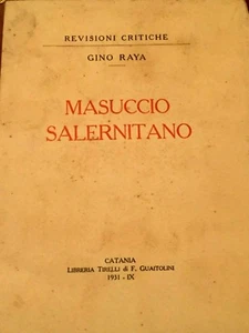 GINO RAYA - MASUCCIO SALERNITANO 1931 - Foto 1 di 1