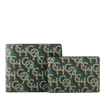 Coach 3-in-1 Signature Canvas Wallet Green Monogram Removable Insert NWT $180 - Image 1 of 4