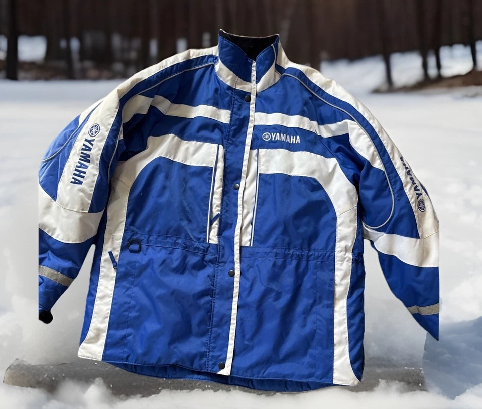 Chaqueta de moto de nieve Yamaha XL azul/blanco para mujer Foto 1 de 4