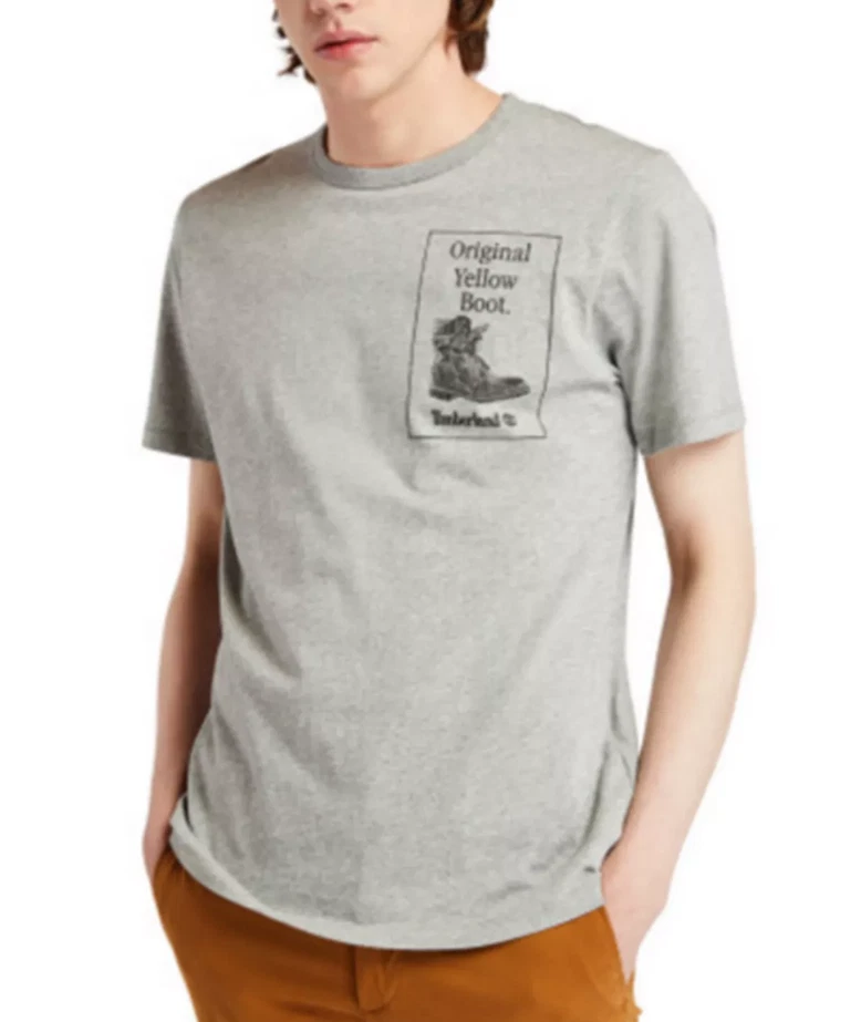 Timberland Original Yellow Boot Men's T-Shirt sz. LG Heather Gray