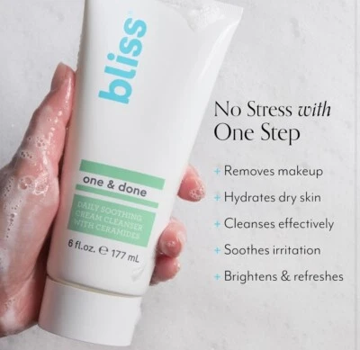 Crema limpiadora suavizante diaria Bliss One & Done 6 oz nueva sellada  Foto 1 de 2